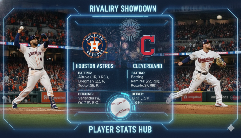 houston astros vs cleveland guardians match player stats